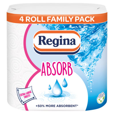 Regina Absorb kitchen roll 4 rolls, imported from the UK