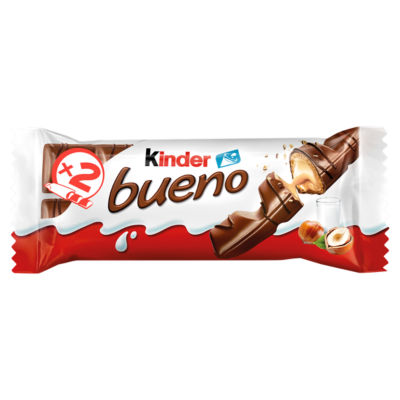 Kinder milk chocolate hazelnut twin bar 43g, UK version
