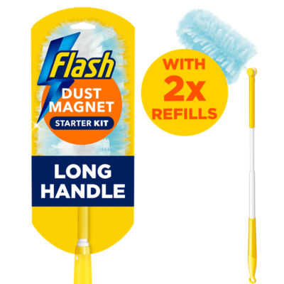 Flash Dust Magnet Duster Starter Kit 1 Handle 2 Refills - British product