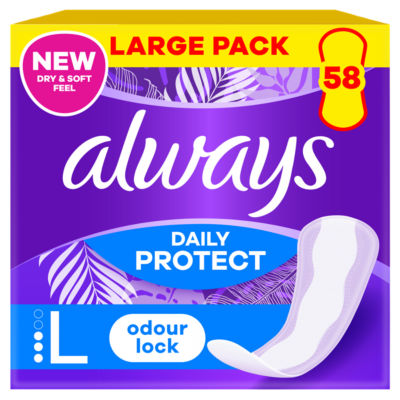Always Daily Protect Long panty liners 58 liners - British product