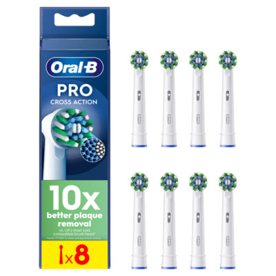 Oral-B Pro Cross Action Replacement Heads 8 Count, imported from the UK