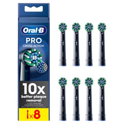 Oral-B Black toothbrush heads 8 counts, imported from the UK