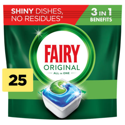 Fairy Original All in One dishwasher tablets Regular 25 tablets - British product