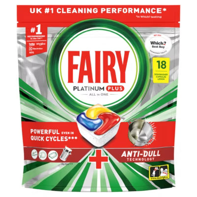 Fairy dishwasher tablets with lemon scent, 18 tablets - British product