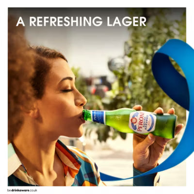 Peroni Nastro Azzurro Lager Beer 18 x 330ml Bottles, imported from the UK