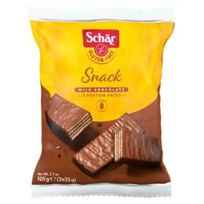 Schar gluten-free milk chocolate snack bar 105g pack (British brand)