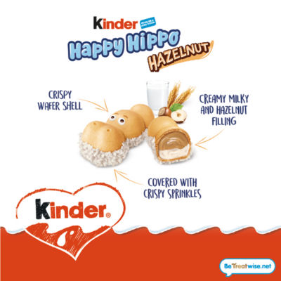 Kinder Happy Hippo milk chocolate and hazelnut biscuits 5 x 20.7g (103g), UK version