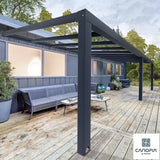 Palram Canopia Stockholm aluminium patio cover 3.4m x 7.3m, imported from the UK
