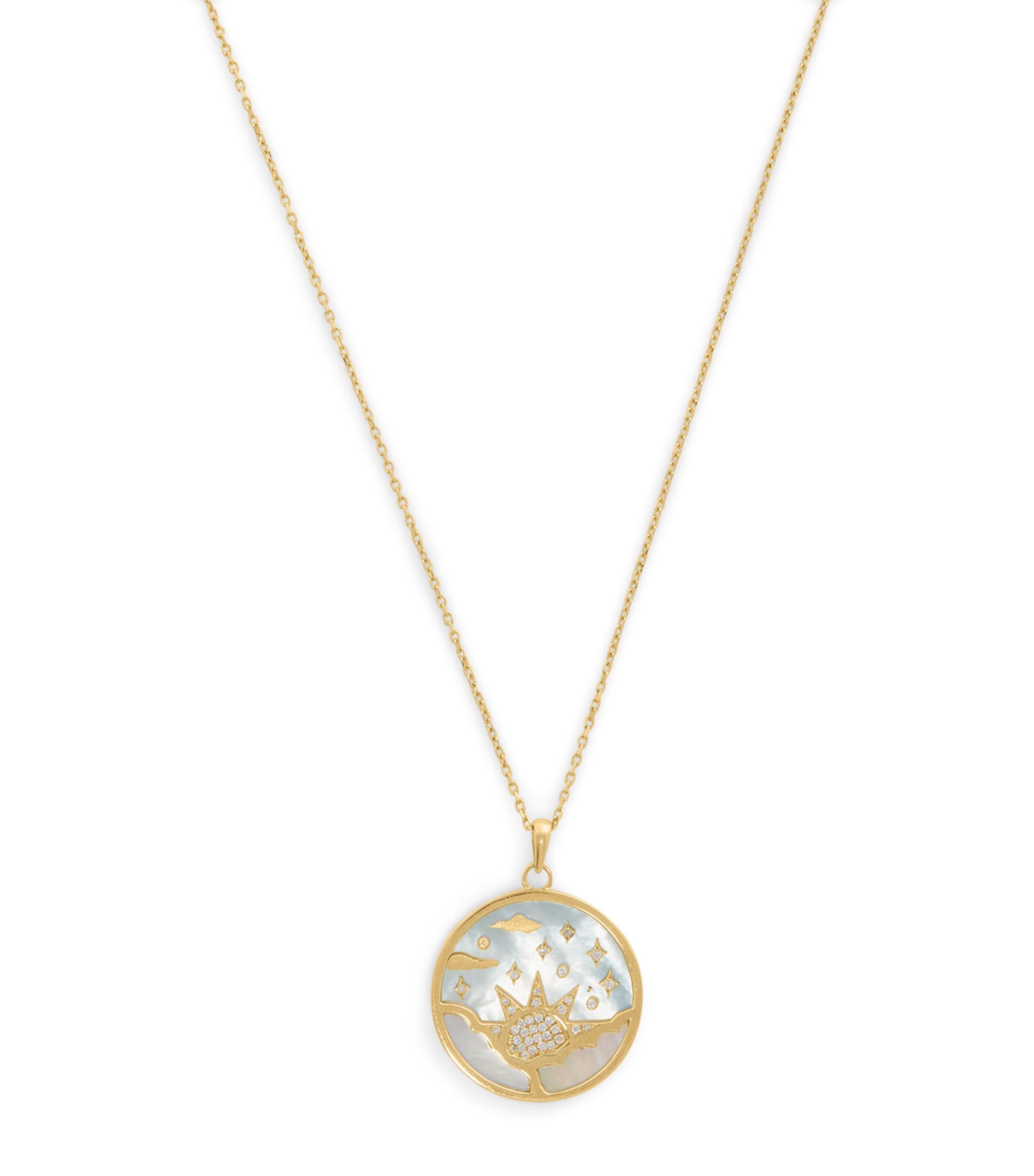 L'ATELIER NAWBAR Yellow Gold and Diamond Sunrise Pendant Necklace