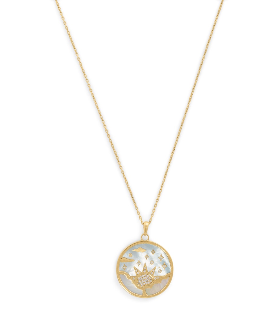 L'ATELIER NAWBAR Yellow Gold and Diamond Sunrise Pendant Necklace
