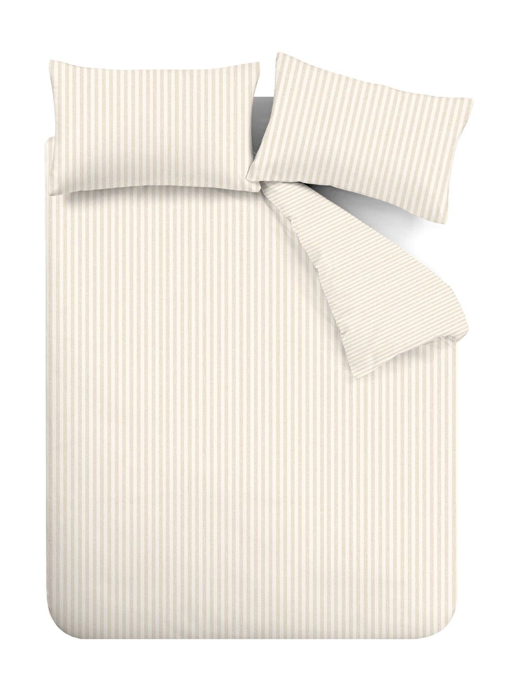 Catherine Lansfield brushed cotton stripe duvet cover set - British product