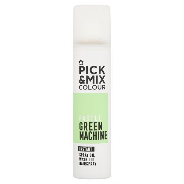 Superdrug Hair Colour Spray Pastel Green 75ml, imported from the UK
