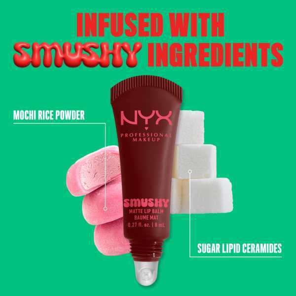 NYX Smushy Matte Lip Balm Smudge Fudge, imported from the UK
