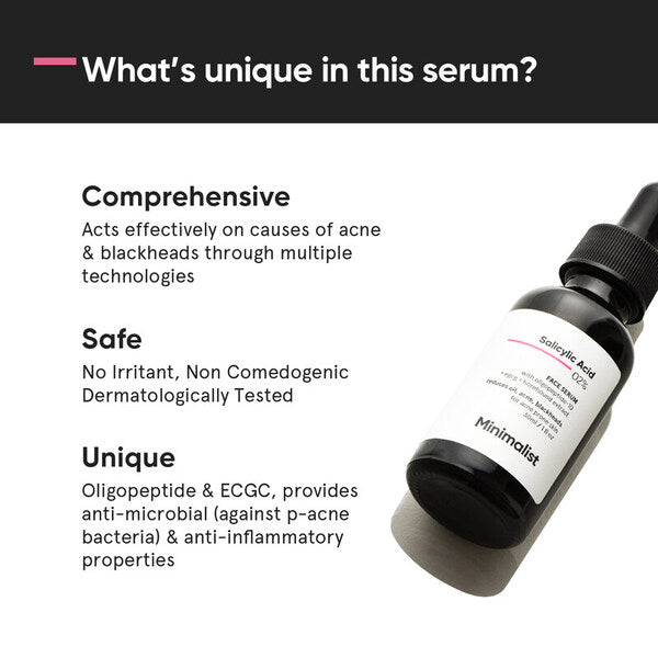Minimalist Salicylic Acid Face Serum Acne Oily, imported from the UK