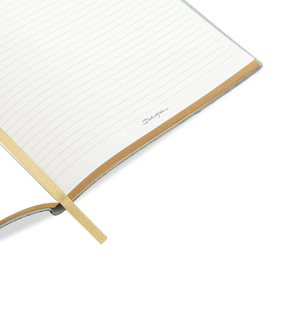 A5 Notebook with Leopardo Print, Textile Cover, and Gold-Tone Edges