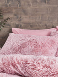 Catherine Lansfield Pink So Soft Cuddly Deep Pile Duvet Cover and Pillowcase Set - British product