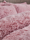 Catherine Lansfield Pink So Soft Cuddly Deep Pile Duvet Cover and Pillowcase Set - British product
