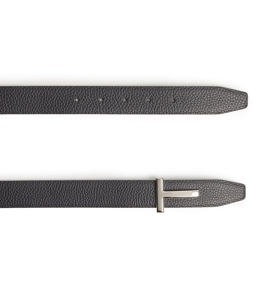 TOM FORD Leather Reversible T Icon Belt (British brand)