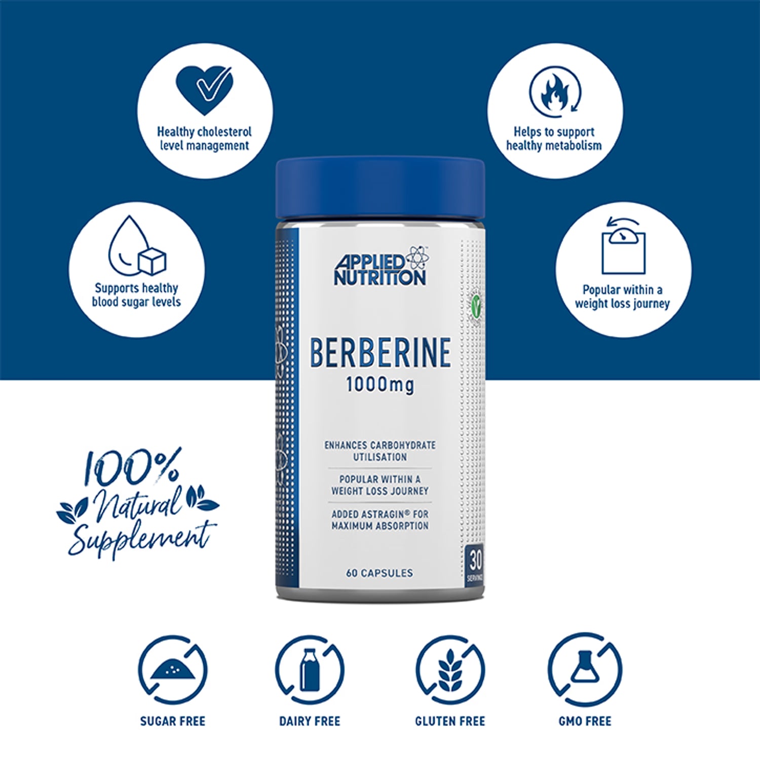 Applied Nutrition Berberine 1000mg 60 capsules - British product