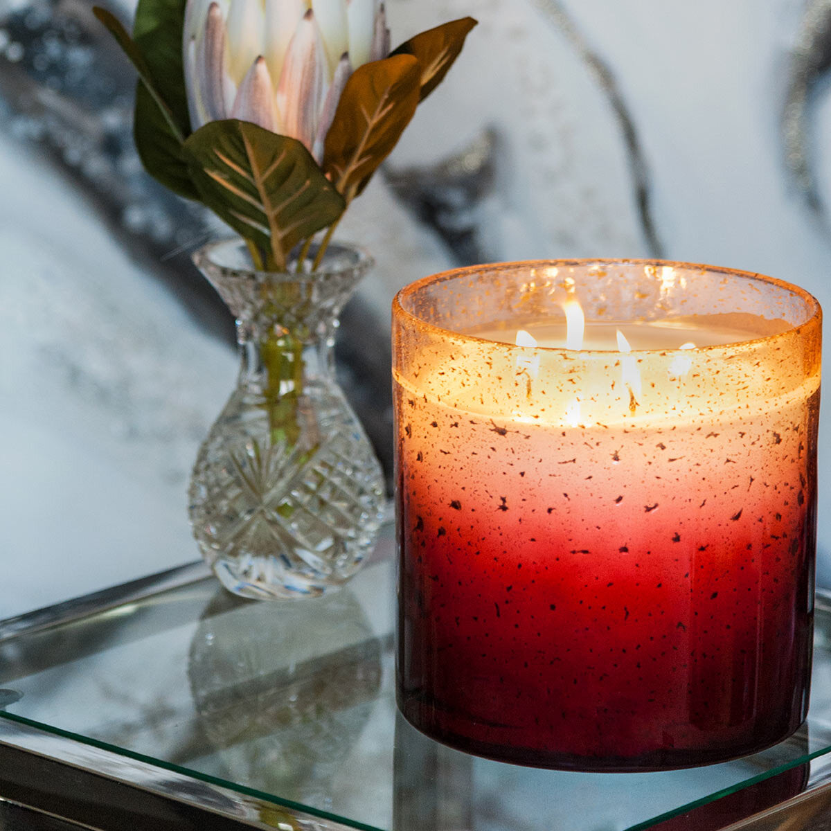Torc 4 Wick Glass Candle 3 Colours (British brand)