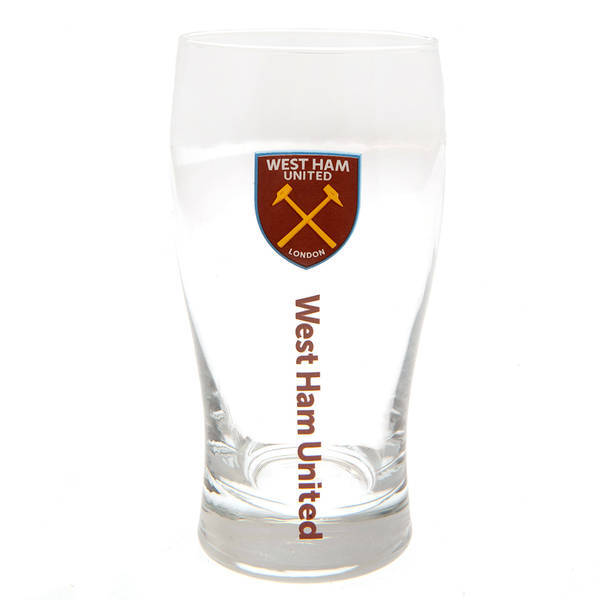 West Ham United FC tulip pint glass 570ml, imported from the UK