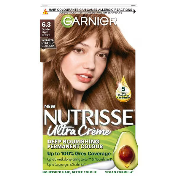 Garnier Nutrisse 6.3 Golden Light Brown Hair Dye, UK version