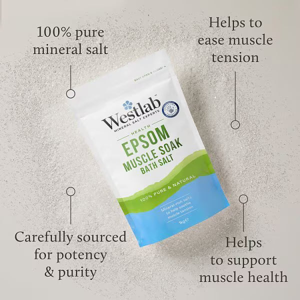Westlab Epsom Bathing Salt 1kg (British brand)
