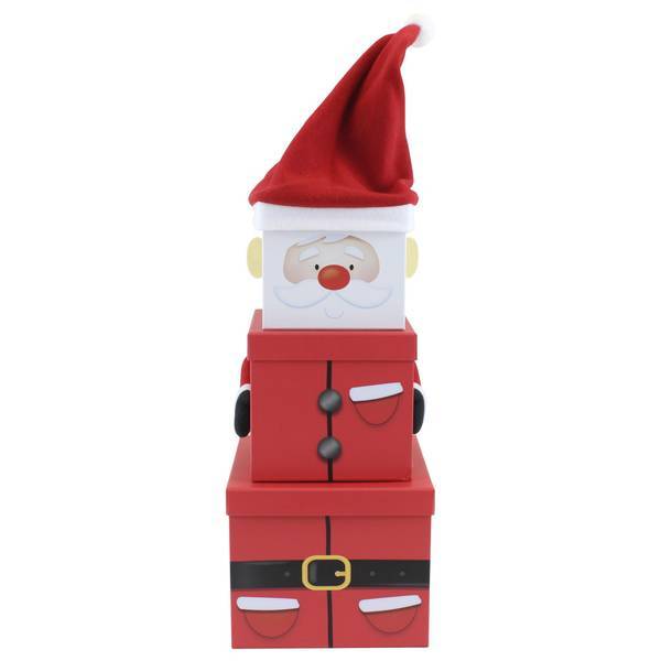 Eurowrap Santa Claus gift boxes pack of 3 large - British product