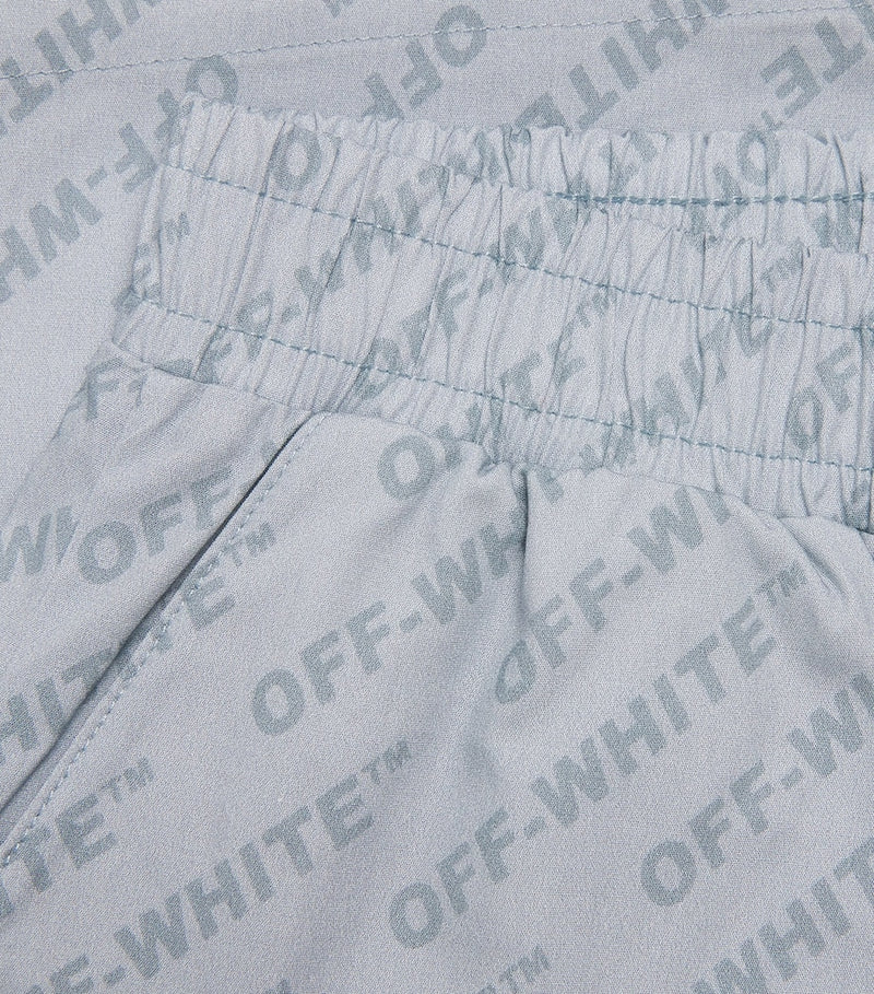 Off-White Kids Logo Bowling Shorts 4-12+ years, imported from the UK