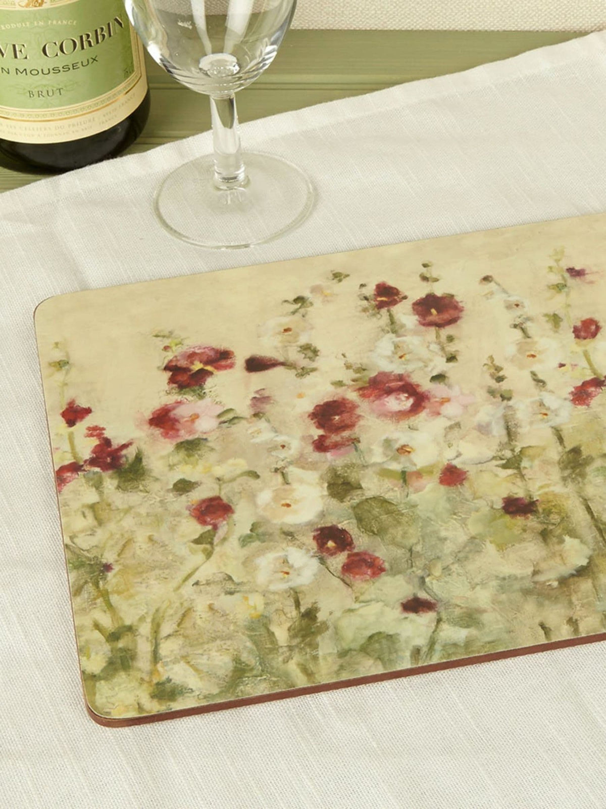 Red Wild Poppy cork-backed placemats set of 6 (British brand)