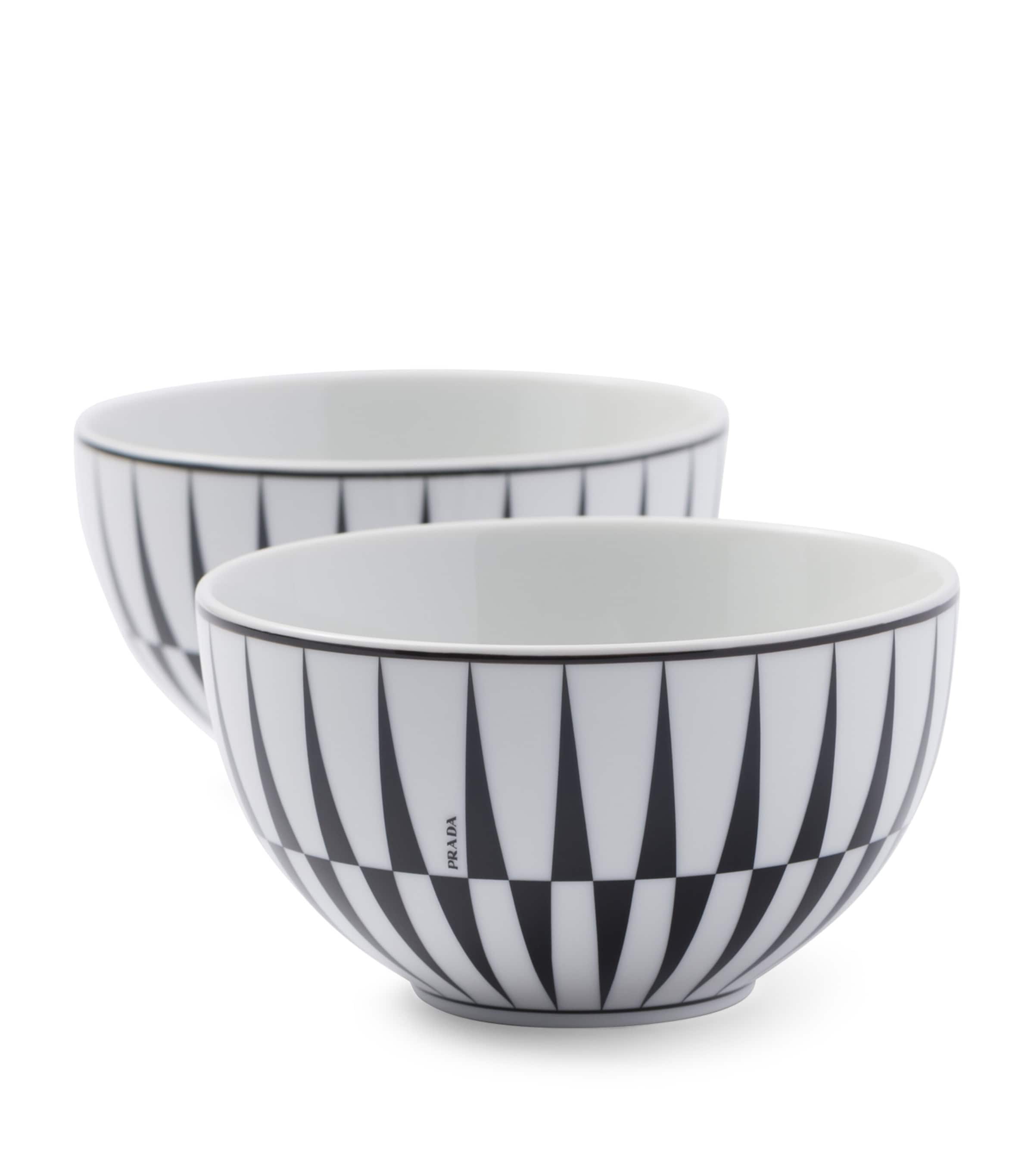 Prada Stripes cereal bowls set of 2 12cm, imported from the UK