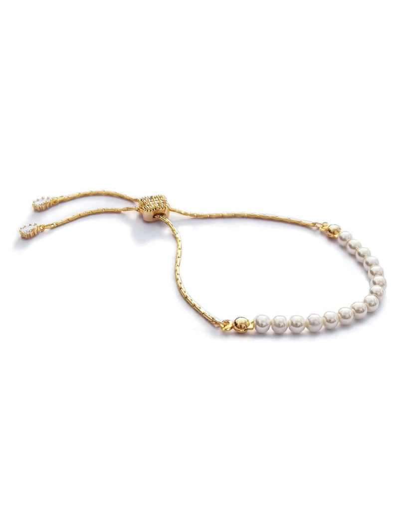 Ivory & Co gold carlisle pearl dainty toggle bracelet one size, UK version