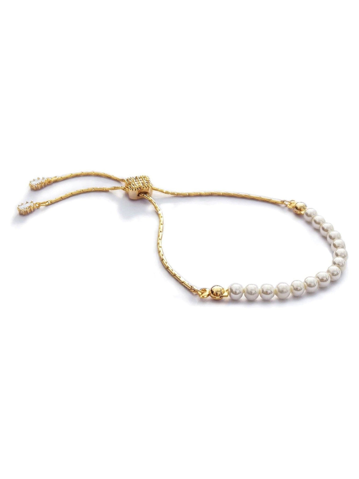 Ivory & Co gold carlisle pearl dainty toggle bracelet one size, UK version