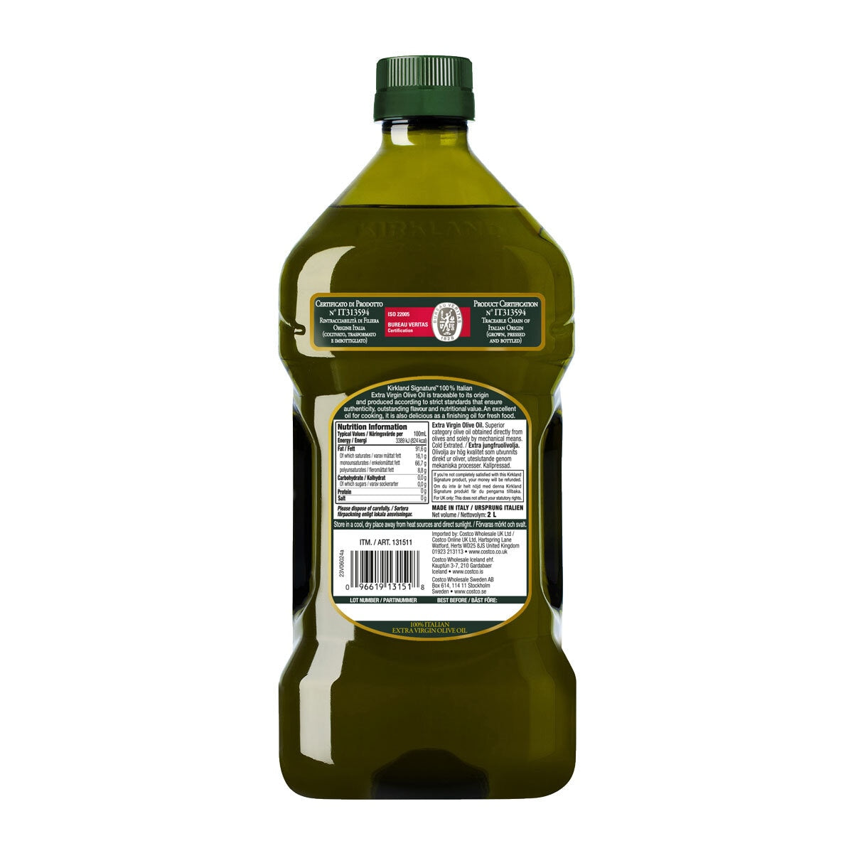 Kirkland Signature Extra Virgin Olive Oil, 2L - McGrocer