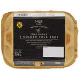 M&S Free Range 6 Golden Yolk Eggs   6 per pack - McGrocer
