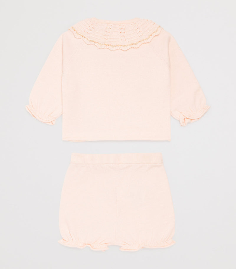Chloé Kids cotton-cashmere cardigan and trousers set 3-18 months - British product