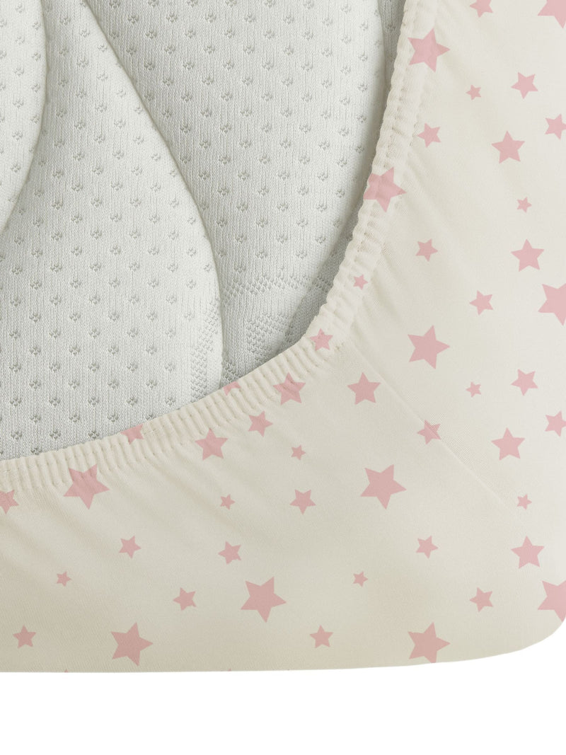 Silentnight Pink Stars cot bed fitted sheets 2 pack (British brand)