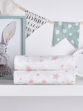Silentnight Pink Stars cot bed fitted sheets 2 pack (British brand)