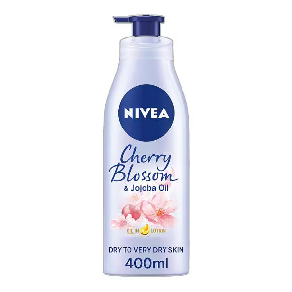 NIVEA Cherry Blossom Jojoba Oil Lotion 400ml, imported from the UK