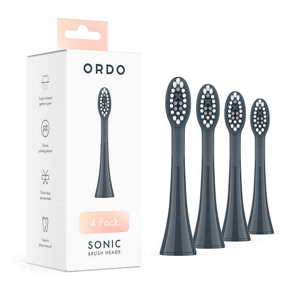 Ordo Sonic Brush Head Charcoal Grey 4pcs, imported from the UK