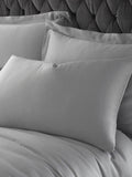 Catherine Lansfield Silver Silky Soft Satin Duvet Cover and Pillowcase Set