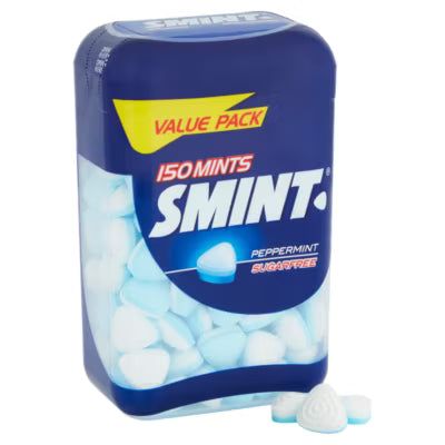 Smint sugarfree peppermint mints 105g tin (British brand)