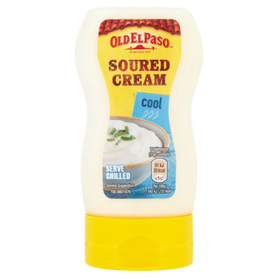 Old El Paso Soured Cream Topping 230g, imported from the UK