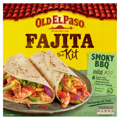 Old El Paso Smoky BBQ Fajita Kit 500g, imported from the UK