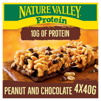 Nature Valley Protein Peanut & Chocolate Cereal Bars 160g, imported from the UK