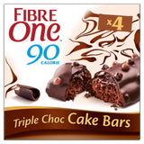 Fibre One triple choc cake bars 4 x 25g - British product