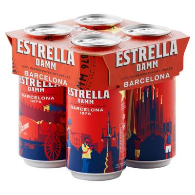 Estrella Damm lager beer 440ml - British product