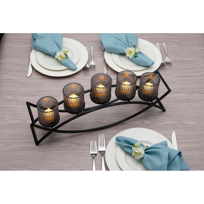 Mikasa candle holder centrepiece with 5 glass cups, imported from the UK