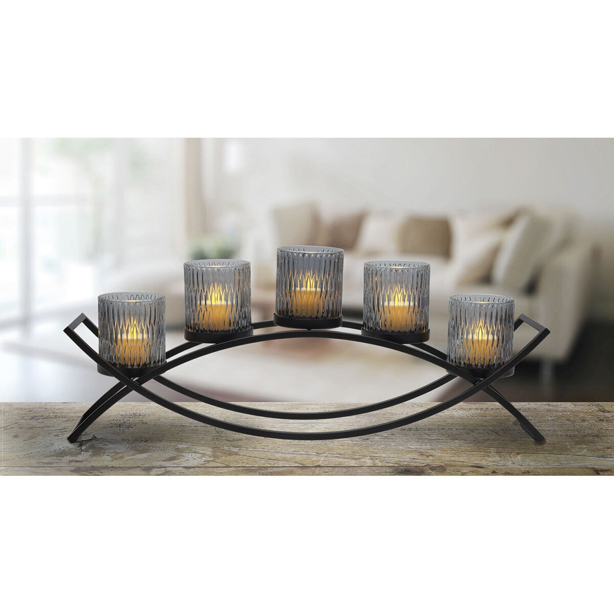 Mikasa candle holder centrepiece with 5 glass cups, imported from the UK