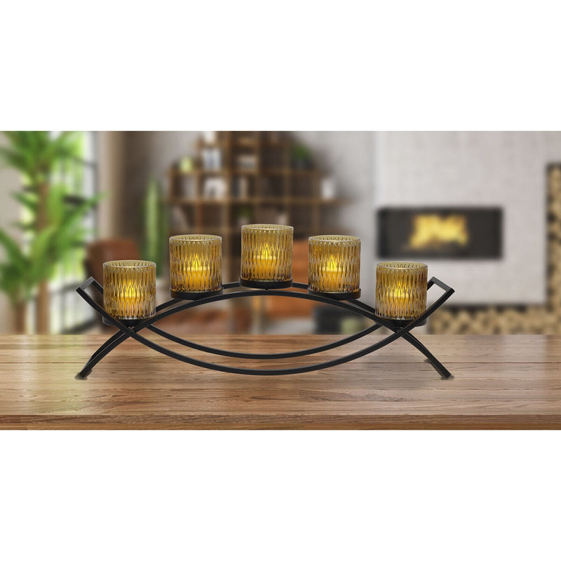Mikasa candle holder centrepiece with 5 glass cups, imported from the UK